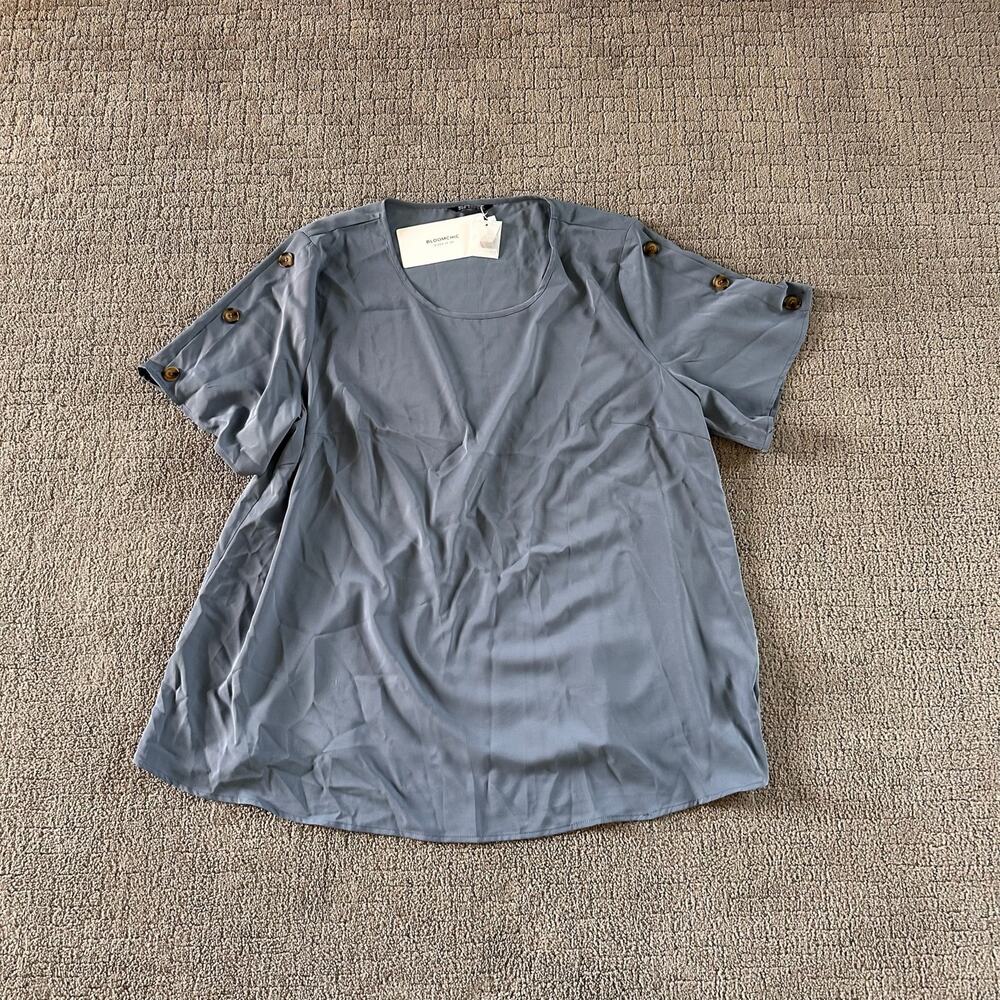 Bloomchic 18/20 Short Sleeve Tunic  Button Shoulder Blouse